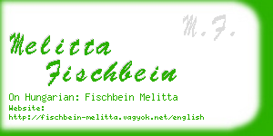 melitta fischbein business card